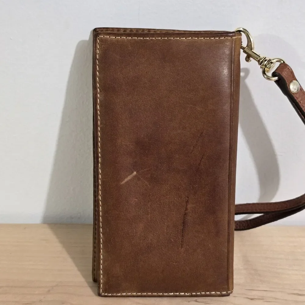 Nocotan - Wallet Rodeo Folding Wristlet Stap Weave Detail - Leather - Tan Brown - Picture 2 of 3